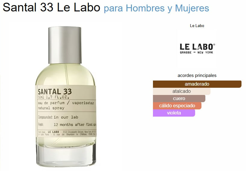 Le Labo Santal 33 – Eau de Parfum Unisex