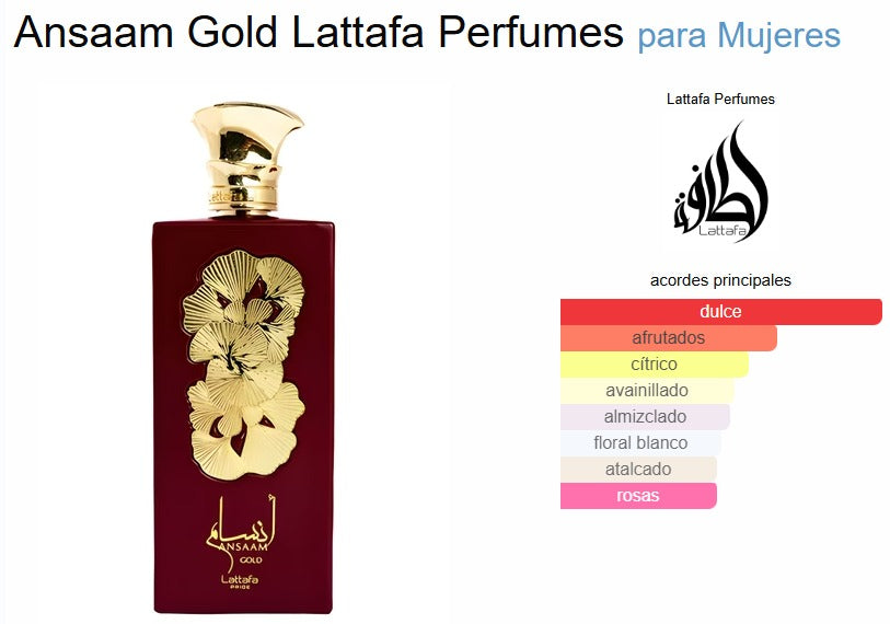 Lattafa Ansaam Gold 100ml EDP Mujer