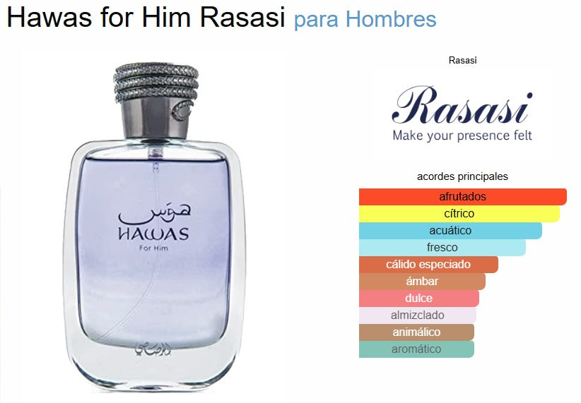 Hawas Rasasi 100ml EDP Hombre