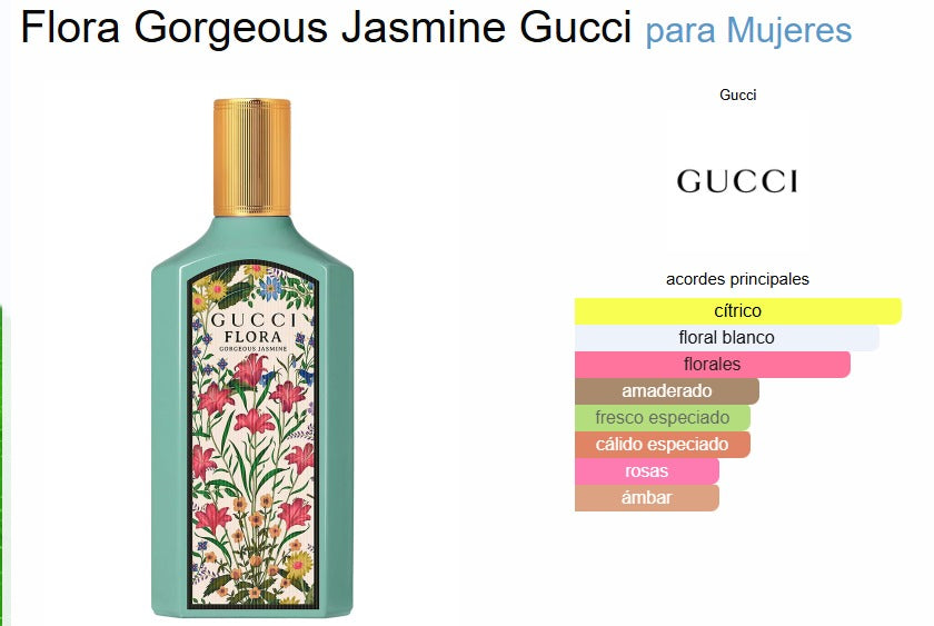 Gucci Flora Gorgeous Jasmine EDP 100 ml – Perfume femenino
