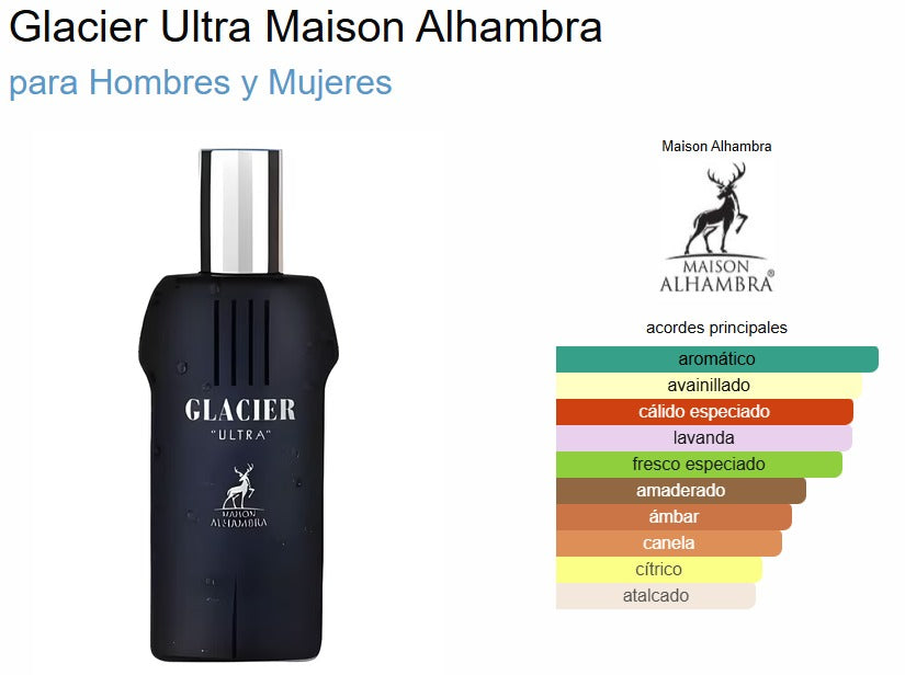 Perfume Maison Alhambra Glacier Ultra – 100 ml – Eau de Parfum – Hombre